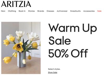 Aritzia Canada Warm Up Sale: Save 50% OFF Many Items Including Tops, Dresses, Pants & More