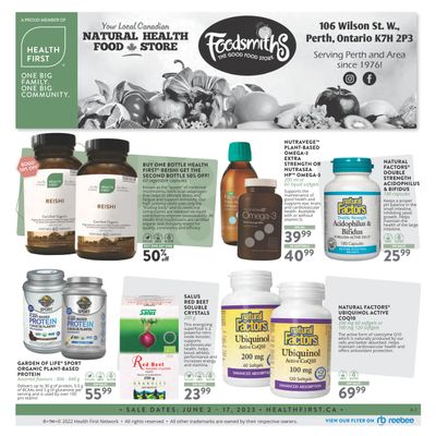 Foodsmiths Health First Flyer June 2 to 17