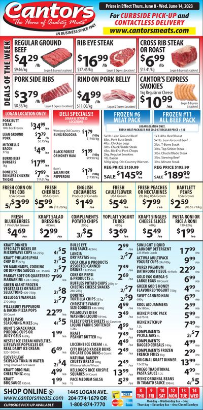 Cantor's Meats Flyer June 8 to 14