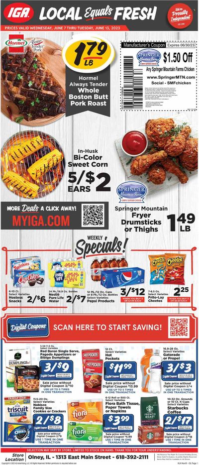 IGA (IL) Weekly Ad Flyer Specials June 7 to June 13, 2023