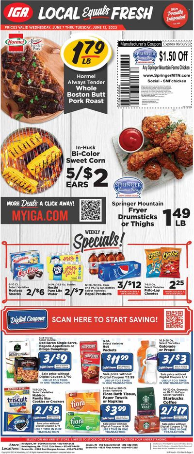 IGA (IN) Weekly Ad Flyer Specials June 7 to June 13, 2023