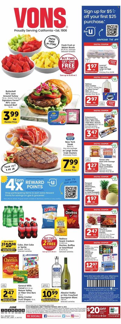 Vons (CA) Weekly Ad Flyer Specials June 7 to June 13, 2023
