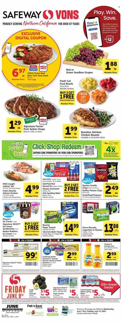 Vons (CA) Weekly Ad Flyer Specials June 7 to June 13, 2023