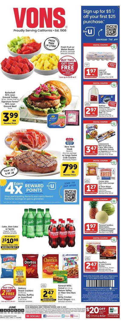 Vons (CA) Weekly Ad Flyer Specials June 7 to June 13, 2023