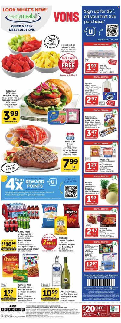 Vons (CA) Weekly Ad Flyer Specials June 7 to June 13, 2023