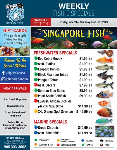 Big Al's (Vaughan) Weekly Specials June 9 to 15