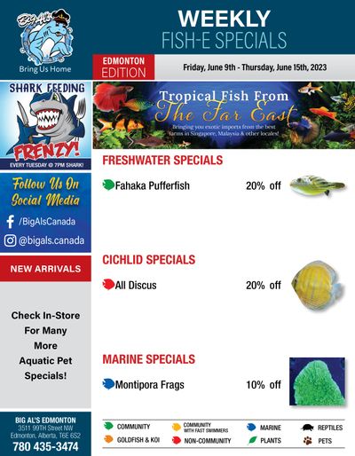 Big Al's (Edmonton) Weekly Specials June 9 to 15
