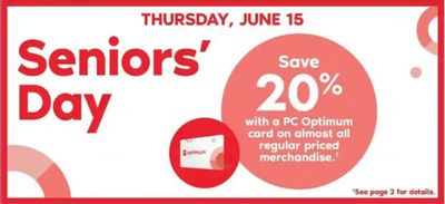 Shoppers Drug Mart Canada Seniors Bonus Day Deals: Today, Save 20% off with PC Optimum