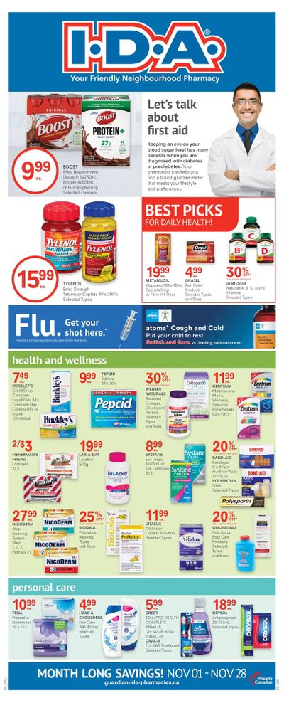 I.D.A. Pharmacy Flyer November 1 to 28