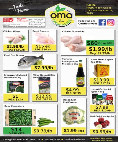 Oma Fresh Foods Flyer June 16 to 22