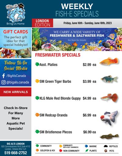 Big Al's (London) Weekend Specials June 16 to 18