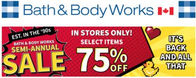 Bath & Body Works Canada Semi-Annual Sale: Save% off + 50% off Select 3-Wick Candles + Coupon