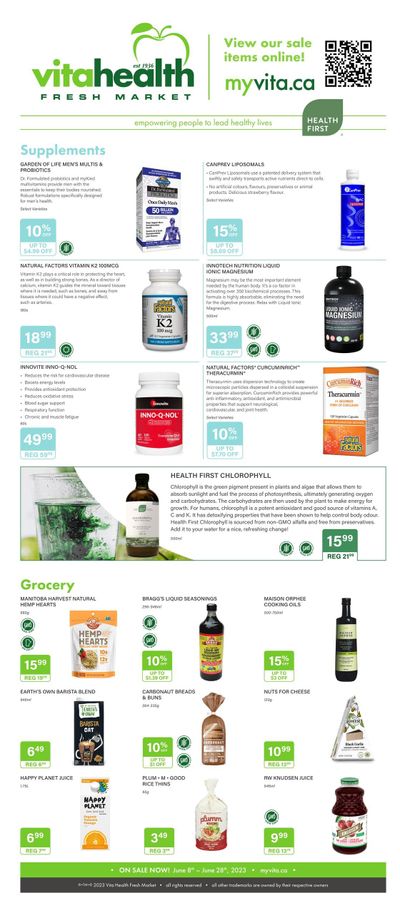 Vita Health Fresh Market Flyer June 8 to 28
