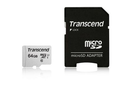 Transcend 64GB 300S UHS-I microSDXC Memory Card with SD adaptor For $16.989 At Walmart Canada