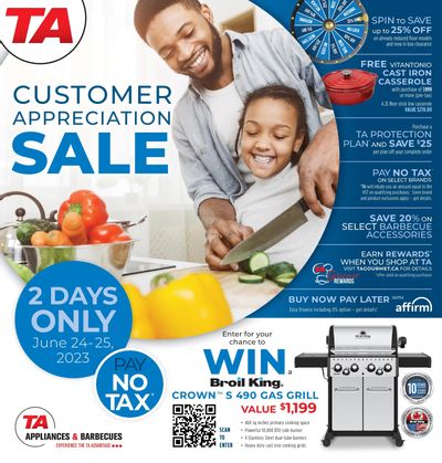 TA Appliances and Barbecues Customer Appreciation Sale Flyer June 24 and 25