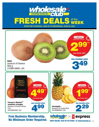 Wholesale Club (ON) Fresh Deals of the Week Flyer June 22 to 28