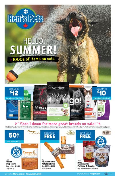 Ren's Pets Hello Summer Flyer June 22 to 26