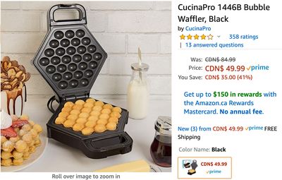 Amazon Canada Deals: Save 41% on CucinaPro Bubble Waffler + 55% on Wireless Charger Pad + More Offers