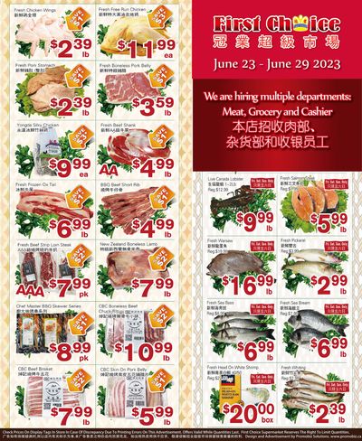 First Choice Supermarket Flyer June 23 to 29