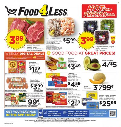 Food 4 Less (CA) Weekly Ad Flyer Specials June 21 to June 27, 2023