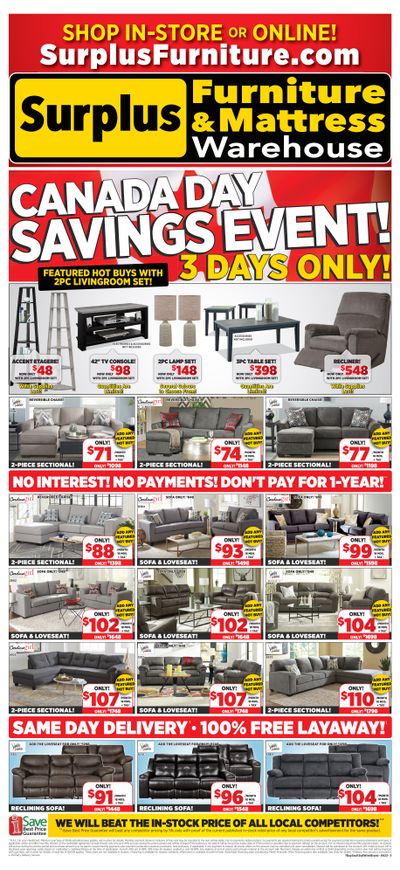 Surplus Furniture & Mattress Warehouse (Thunder Bay) Flyer June 26 to July 2