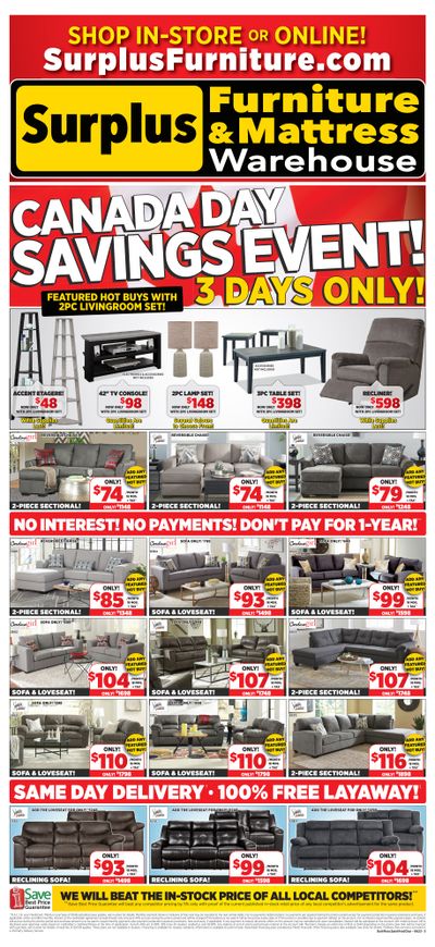 Surplus Furniture & Mattress Warehouse (Dartmouth) Flyer June 26 to July 2