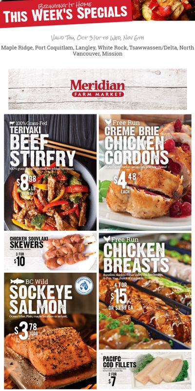 Meridian Meats and Seafood Flyer October 31 to November 6