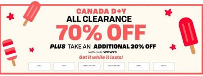 The Children’s Place and Gymboree Canada: All Clearance 70% off + Save an Additional 20% with Promo Code