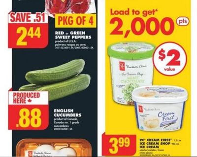 No Frills Ontario: Get 2,000 PC Optimum Points When You Purchase PC Cream First or Ice Cream Shop Ice Cream June 29th – July 5th