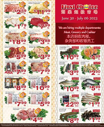 First Choice Supermarket Flyer June 30 to July 6