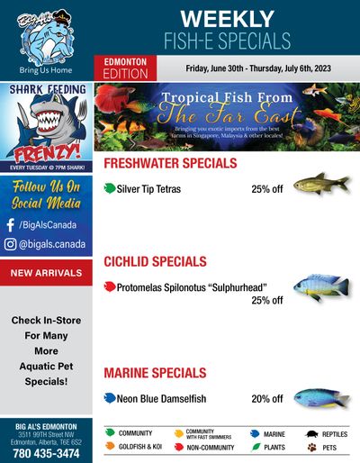 Big Al's (Edmonton) Weekly Specials June 30 to July 6
