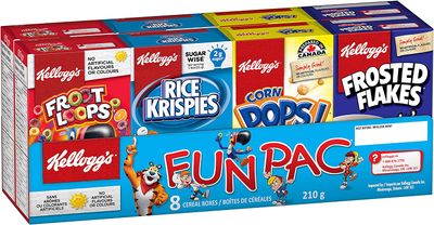 Kellogg's Fun Pak 210 Gram On Sale for $ 2.97 ( Save $ 1.61 ) at Amazon Canada