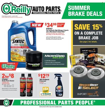 O'Reilly Auto Parts Weekly Ad Flyer Specials June 28 to July 25, 2023