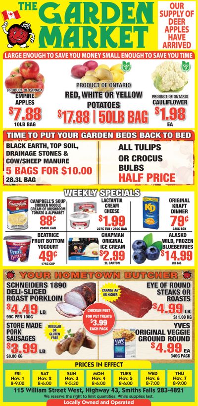 The Garden Market Flyer November 1 to 7