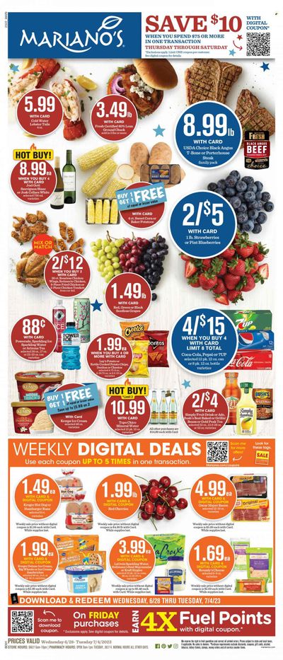 Mariano’s (IL) Weekly Ad Flyer Specials June 28 to July 4, 2023