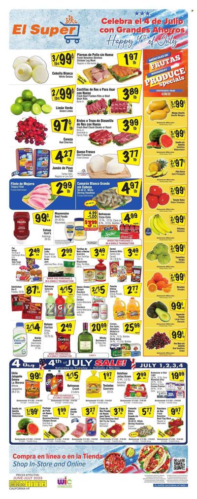 El Super (CA) Weekly Ad Flyer Specials June 28 to July 4, 2023