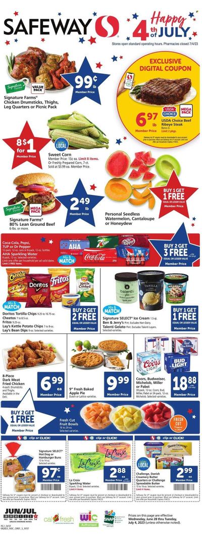 Safeway (CA) Weekly Ad Flyer Specials June 28 to July 4, 2023