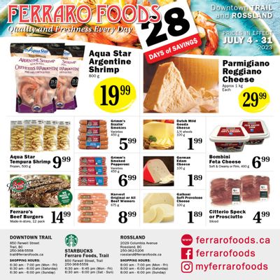 Ferraro Foods Monthly Flyer July 4 to 31