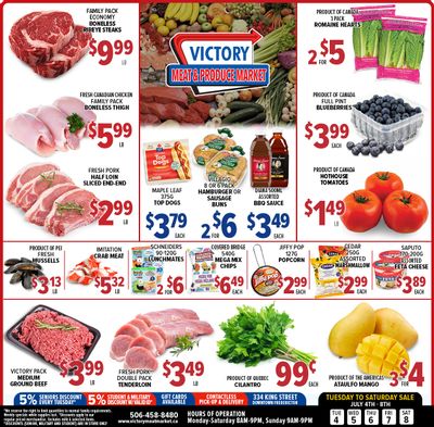 Victory Meat Market Flyer July 4 to 8