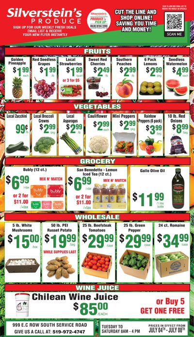 Silverstein's Produce Flyer July 4 to 8