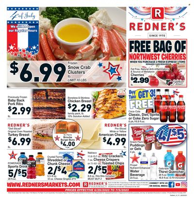 Redner's Markets (DE, MD, PA) Weekly Ad Flyer Specials June 29 to July 5, 2023
