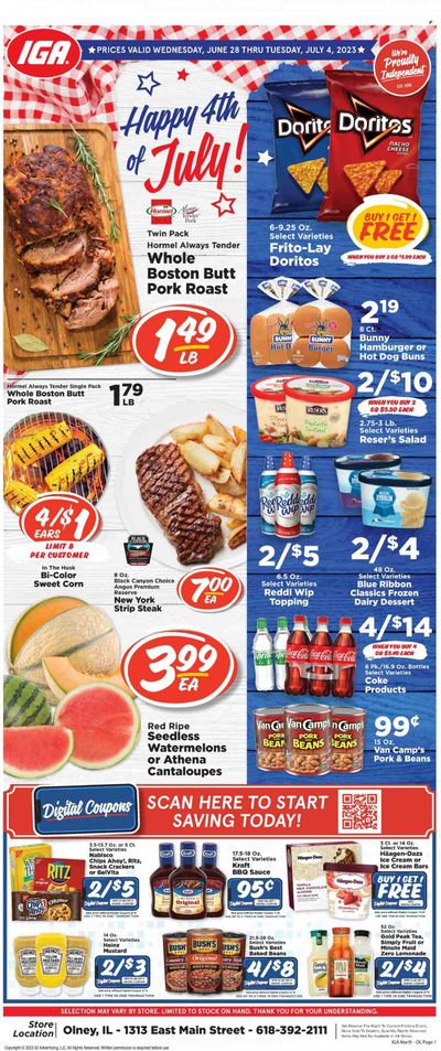 IGA (IL) Weekly Ad Flyer Specials June 28 to July 4, 2023