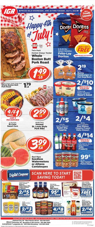 IGA (IN) Weekly Ad Flyer Specials June 28 to July 4, 2023