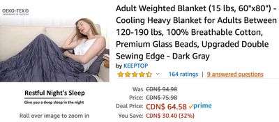 Amazon Canada Deals: Dsave 32% on Adult Weighted Blanket + 20% on Ninja Master Prep Blender + More Offers