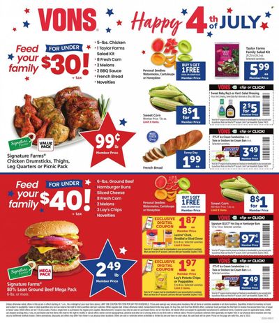 Vons (CA) Weekly Ad Flyer Specials June 28 to July 4, 2023