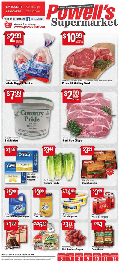 Powell's Supermarket Flyer July 6 to 12