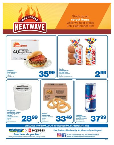 Wholesale Club (West) Heatwave Flyer July 6 to September 6
