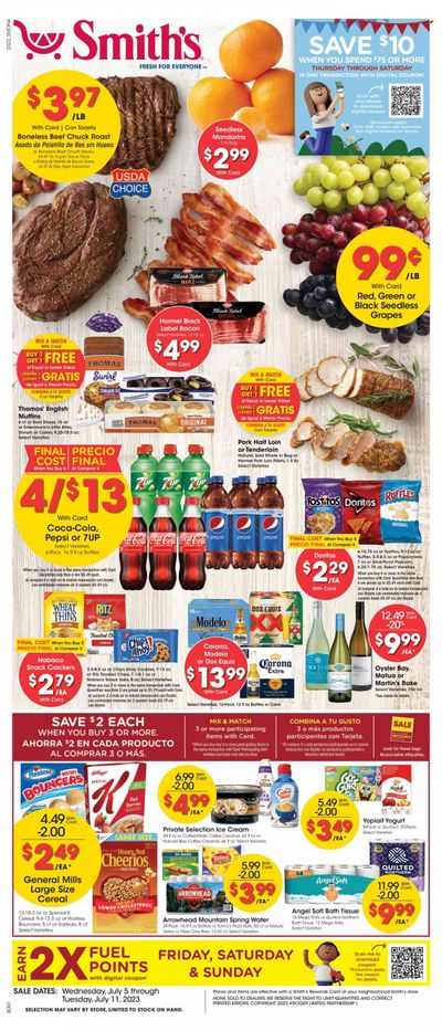 Smith's (AZ, ID, MT, NM, NV, UT, WY) Weekly Ad Flyer Specials July 5 to July 11, 2023