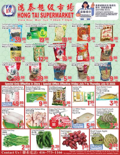Hong Tai Supermarket Flyer July 7 to 13