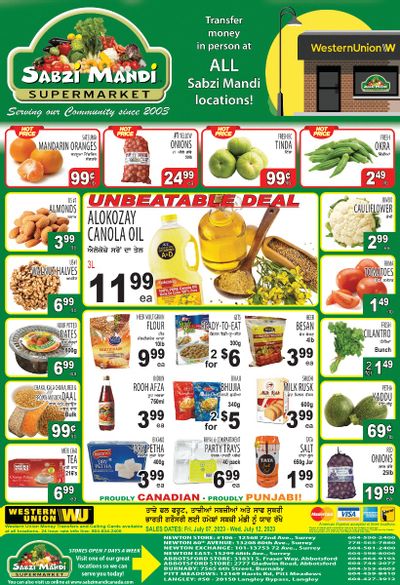 Sabzi Mandi Supermarket Flyer July 7 to 12